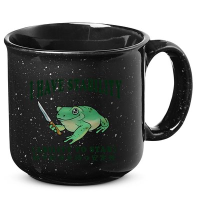 I Have Stability Ability To Stab Funny Frog 15oz Campfire Ceramic Mug