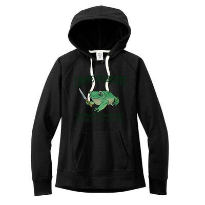 I Have Stability Ability To Stab Funny Frog Women's Fleece Hoodie