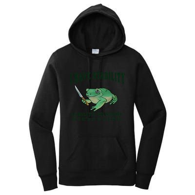 I Have Stability Ability To Stab Funny Frog Women's Pullover Hoodie