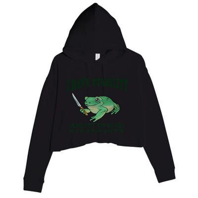 I Have Stability Ability To Stab Funny Frog Crop Fleece Hoodie