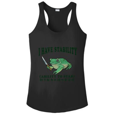 I Have Stability Ability To Stab Funny Frog Ladies PosiCharge Competitor Racerback Tank