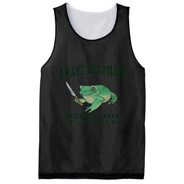 I Have Stability Ability To Stab Funny Frog Mesh Reversible Basketball Jersey Tank