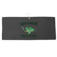 I Have Stability Ability To Stab Funny Frog Large Microfiber Waffle Golf Towel