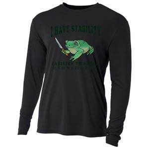 I Have Stability Ability To Stab Funny Frog Cooling Performance Long Sleeve Crew