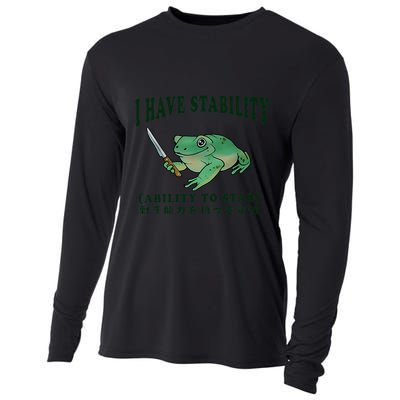 I Have Stability Ability To Stab Funny Frog Cooling Performance Long Sleeve Crew