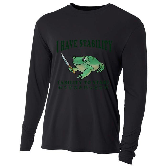 I Have Stability Ability To Stab Funny Frog Cooling Performance Long Sleeve Crew