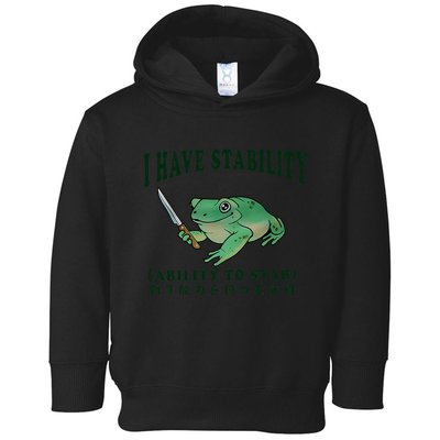 I Have Stability Ability To Stab Funny Frog Toddler Hoodie