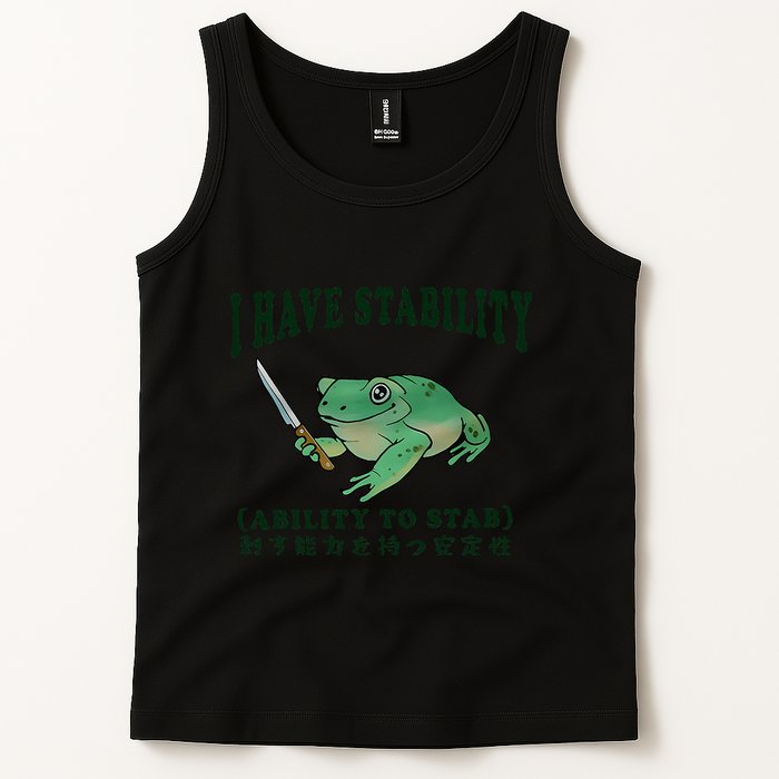 I Have Stability Ability To Stab Funny Frog Tank Top