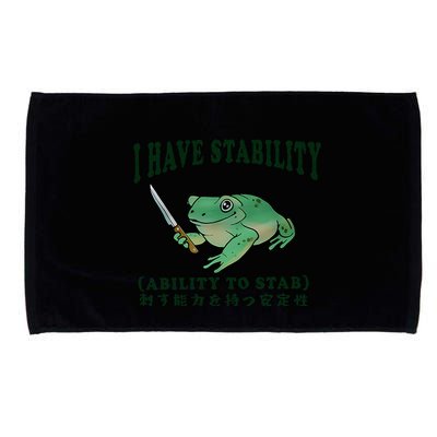 I Have Stability Ability To Stab Funny Frog Microfiber Hand Towel