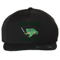 I Have Stability Ability To Stab Funny Frog Wool Snapback Cap
