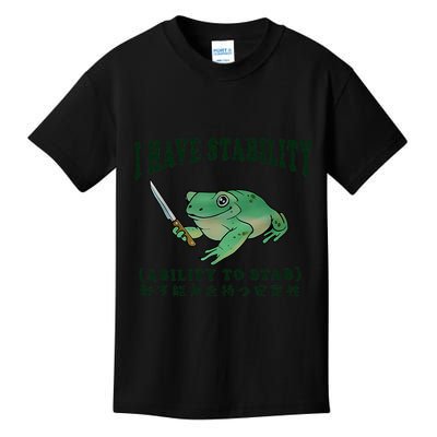 I Have Stability Ability To Stab Funny Frog Kids T-Shirt