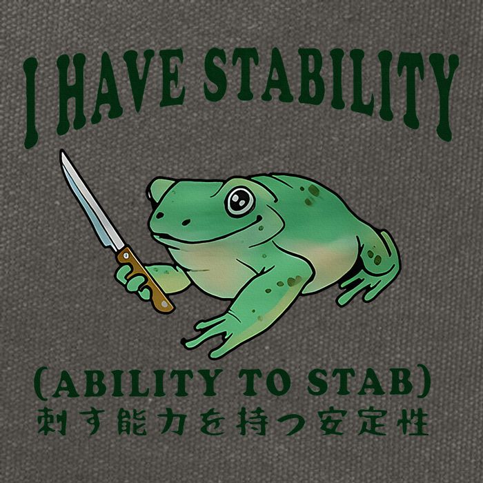 I Have Stability Ability To Stab Funny Frog Cotton Canvas Backpack