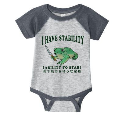 I Have Stability Ability To Stab Funny Frog Infant Baby Jersey Bodysuit