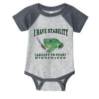 I Have Stability Ability To Stab Funny Frog Infant Baby Jersey Bodysuit