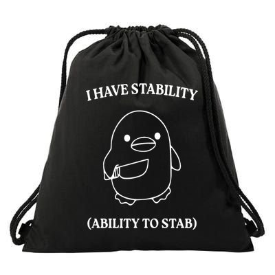 I Have Stability Ability To Stab Trending Funny Duck Drawstring Bag