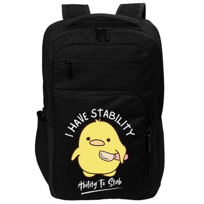 I Have Stability Ability To Stab Funny Halloween Impact Tech Backpack