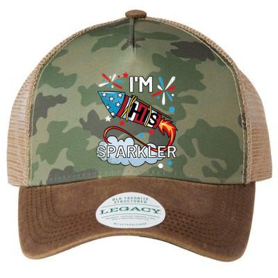 I'm His Sparkler July 4th His And Hers Matching Couples Cute Legacy Tie Dye Trucker Hat