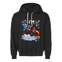 I'm His Sparkler July 4th His And Hers Matching Couples Cute Garment-Dyed Fleece Hoodie