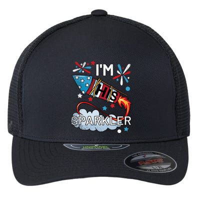I'm His Sparkler July 4th His And Hers Matching Couples Cute Flexfit Unipanel Trucker Cap