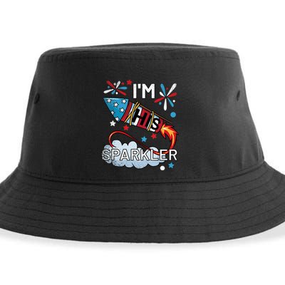 I'm His Sparkler July 4th His And Hers Matching Couples Cute Sustainable Bucket Hat