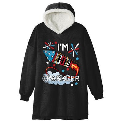 I'm His Sparkler July 4th His And Hers Matching Couples Cute Hooded Wearable Blanket