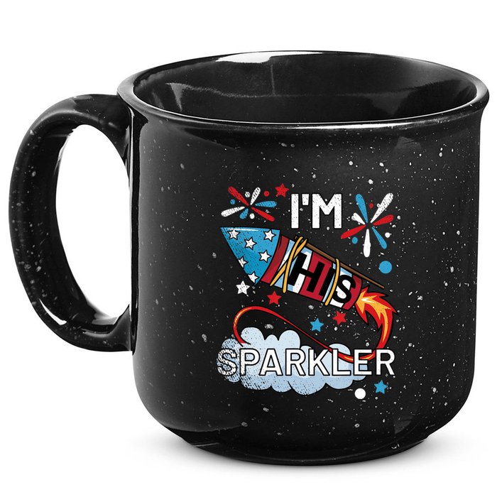 I'm His Sparkler July 4th His And Hers Matching Couples Cute 15oz Campfire Ceramic Mug
