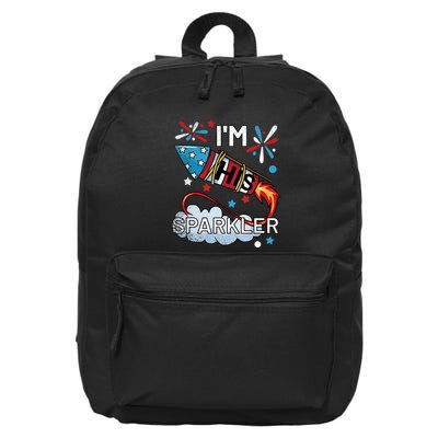 I'm His Sparkler July 4th His And Hers Matching Couples Cute 16 in Basic Backpack