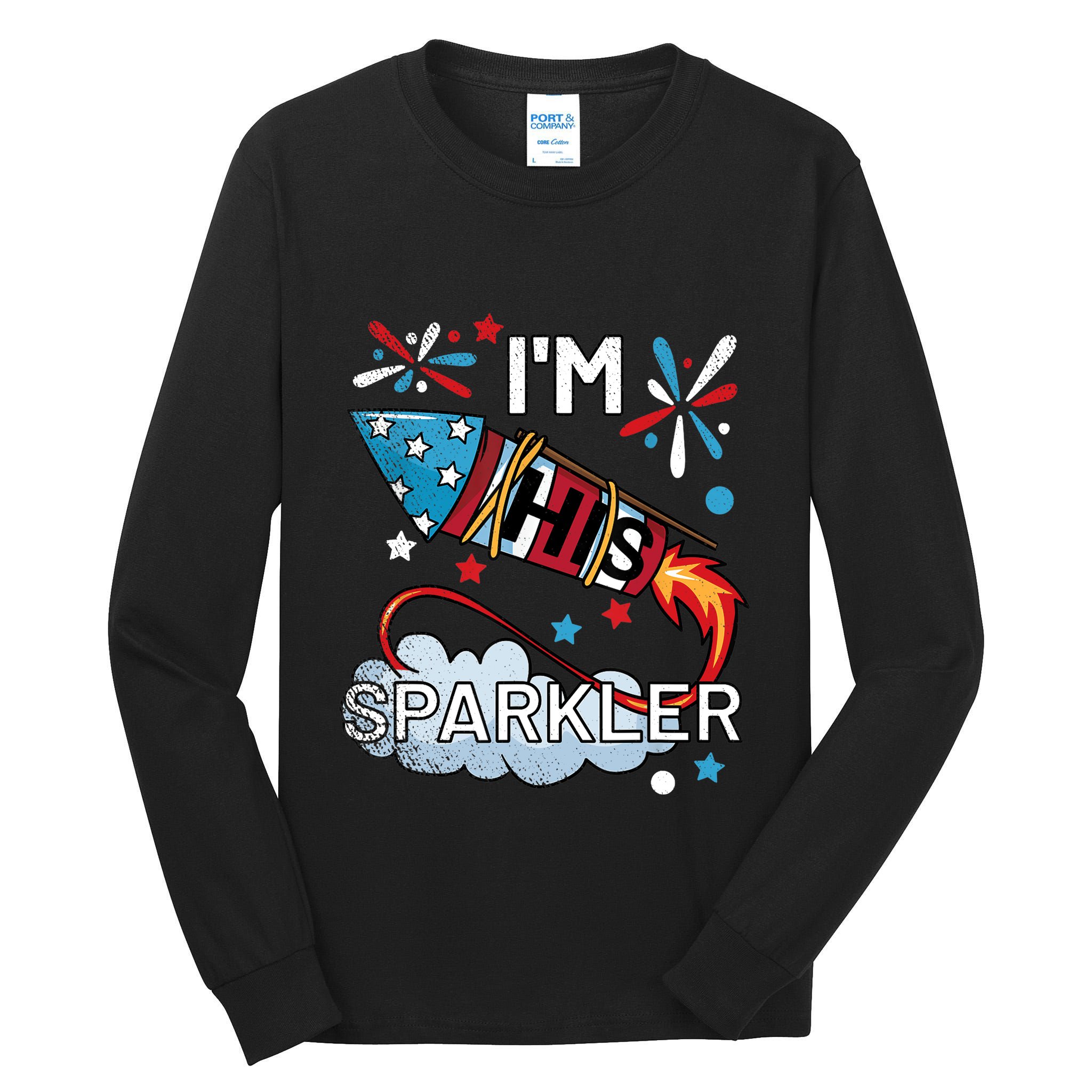 I'm His Sparkler July 4th His And Hers Matching Couples Cute Tall Long Sleeve T-Shirt