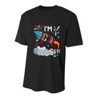 I'm His Sparkler July 4th His And Hers Matching Couples Cute Youth Performance Sprint T-Shirt