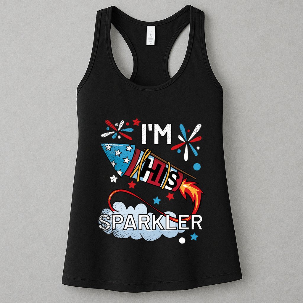 I'm His Sparkler July 4th His And Hers Matching Couples Cute Womens Tank Top