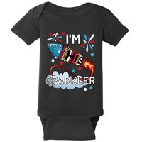 I'm His Sparkler July 4th His And Hers Matching Couples Cute Baby Bodysuit