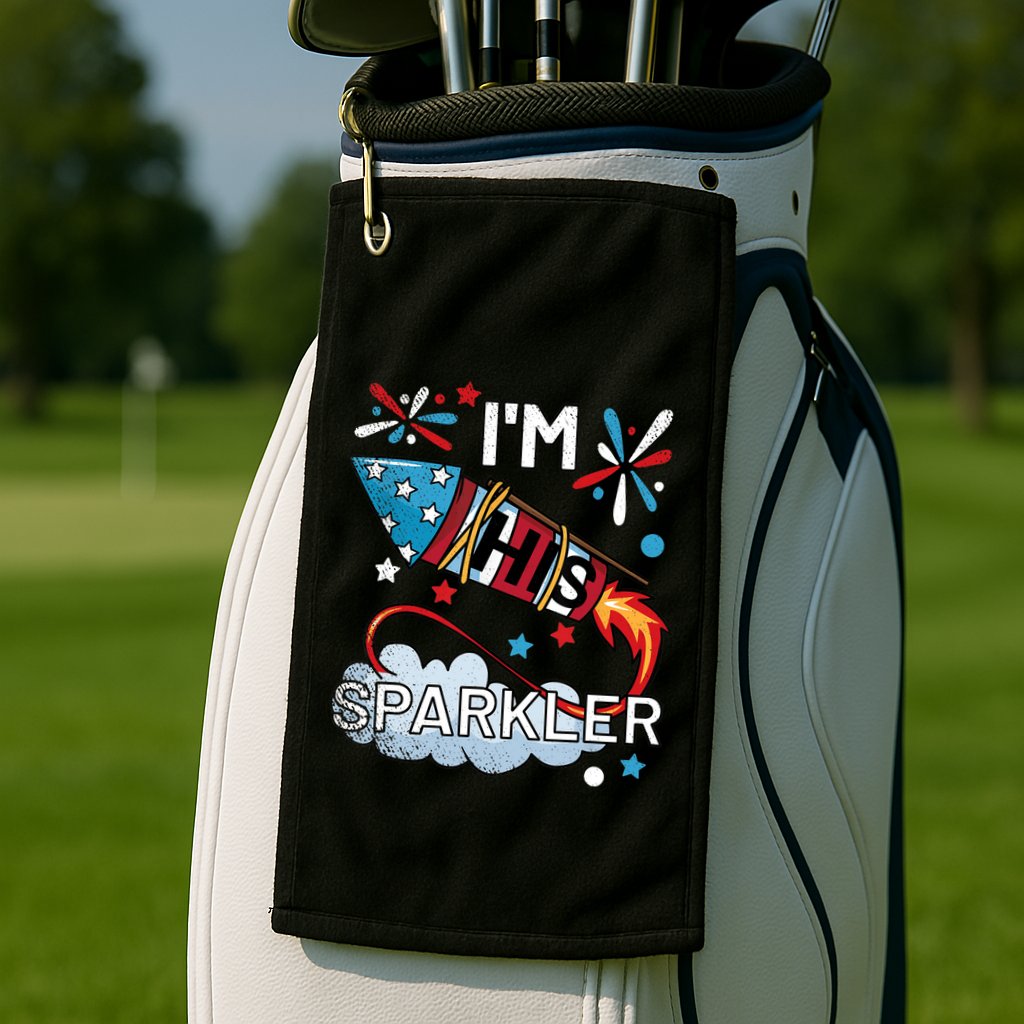 I'm His Sparkler July 4th His And Hers Matching Couples Cute Golf Towel