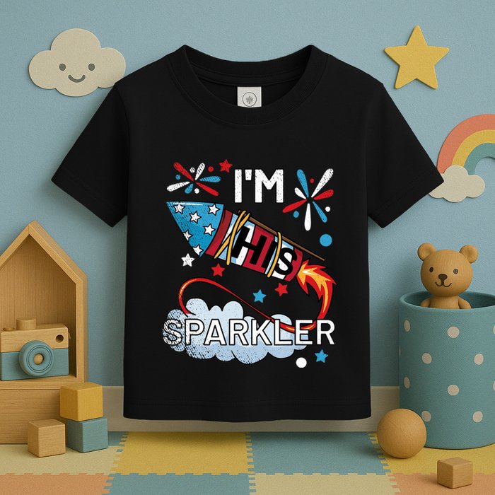 I'm His Sparkler July 4th His And Hers Matching Couples Cute Toddler T-Shirt
