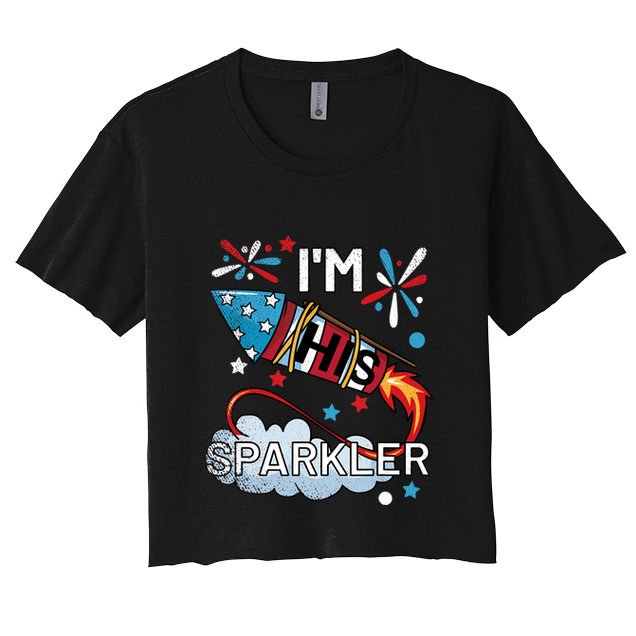 I'm His Sparkler July 4th His And Hers Matching Couples Cute Crop Top
