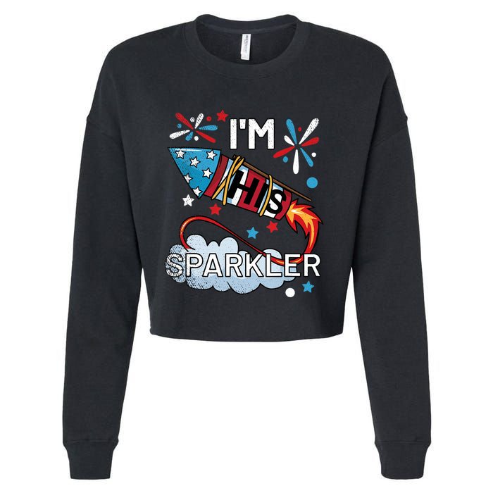 I'm His Sparkler July 4th His And Hers Matching Couples Cute Cropped Pullover Crew