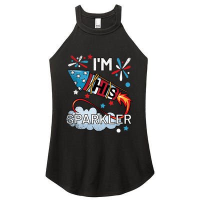 I'm His Sparkler July 4th His And Hers Matching Couples Cute Women's Perfect Tri Rocker Tank