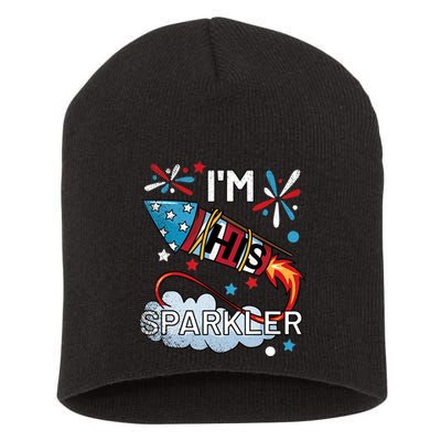 I'm His Sparkler July 4th His And Hers Matching Couples Cute Short Acrylic Beanie