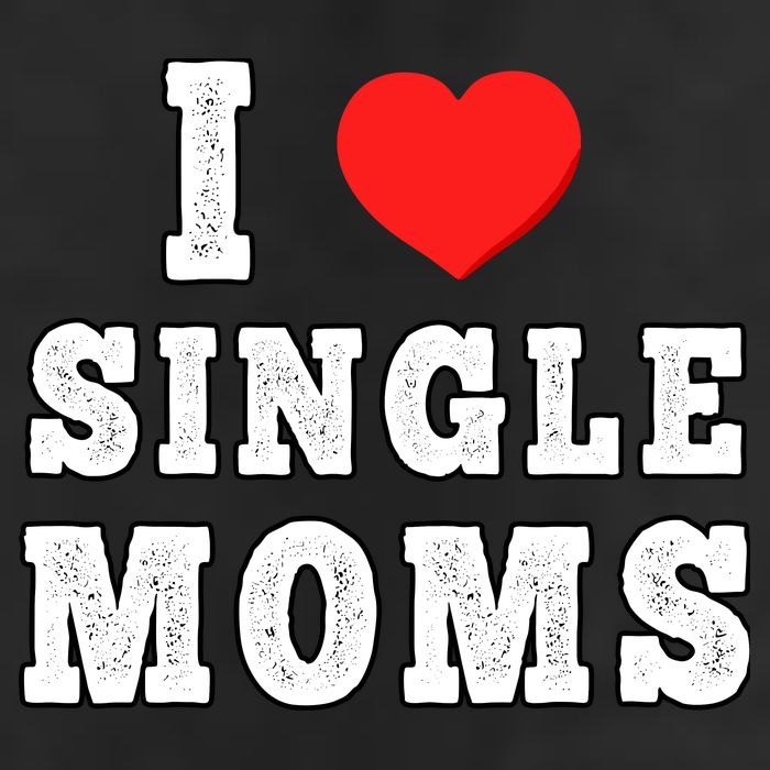I Heart Single Moms Funny I Love Single Mommy 7 Panel Mesh Trucker Snapback Hat
