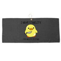 I Have Stability Ability To Stab Funny Meme Sayings Large Microfiber Waffle Golf Towel