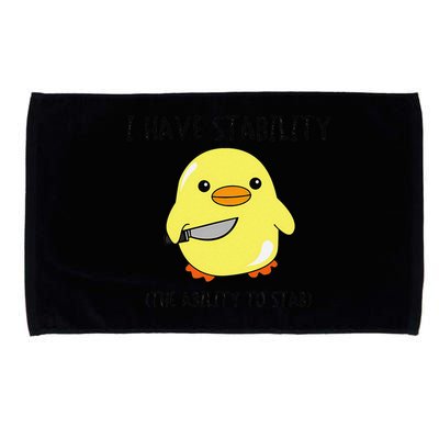 I Have Stability Ability To Stab Funny Meme Sayings Microfiber Hand Towel