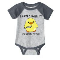 I Have Stability Ability To Stab Funny Meme Sayings Infant Baby Jersey Bodysuit
