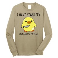 I Have Stability Ability To Stab Funny Meme Sayings Long Sleeve Shirt