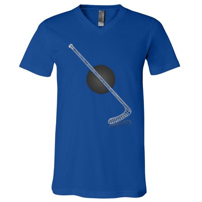 Ice Hockey Stick Player Gift V-Neck T-Shirt