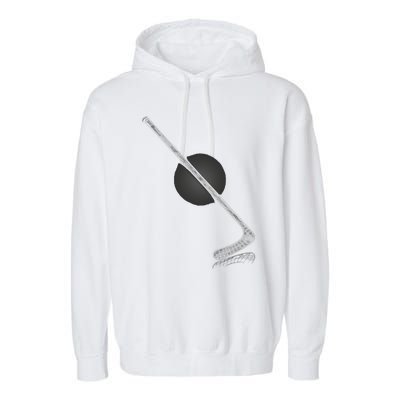 Ice Hockey Stick Player Gift Garment-Dyed Fleece Hoodie