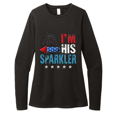 I'm His Sparkler His And Her 4th Of July Matching Couples Womens CVC Long Sleeve Shirt