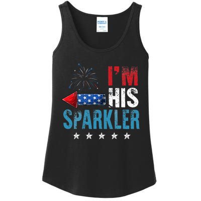 I'm His Sparkler His And Her 4th Of July Matching Couples Ladies Essential Tank