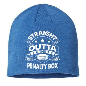 Ice Hockey Straight Outta Penalty Box Funny Meaningful Gift Sustainable Beanie