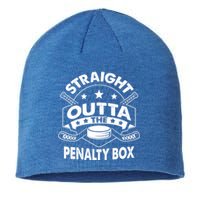 Ice Hockey Straight Outta Penalty Box Funny Meaningful Gift Sustainable Beanie