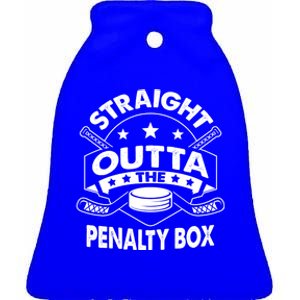 Ice Hockey Straight Outta Penalty Box Funny Meaningful Gift Ceramic Bell Ornament