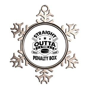 Ice Hockey Straight Outta Penalty Box Funny Meaningful Gift Metallic Star Ornament